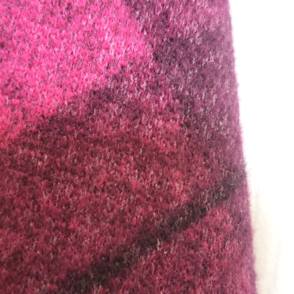 Vintage Plaid Midi Skirt Magenta Black Belted Tie Waist - Picture 8 of 10